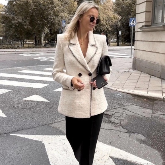 ZARA Textured Blazer - Picture 2 of 16